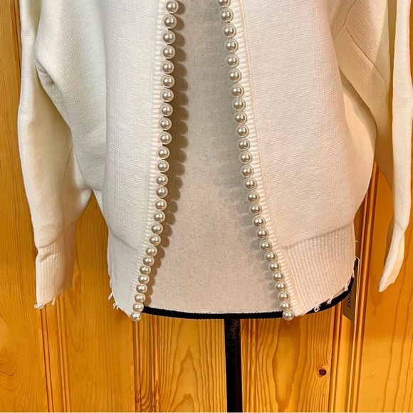 NWT Commense Faux Pearl Trim Cardigan Sz-M - Picture 4 of 12